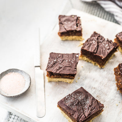 Healthy salted caramel slice